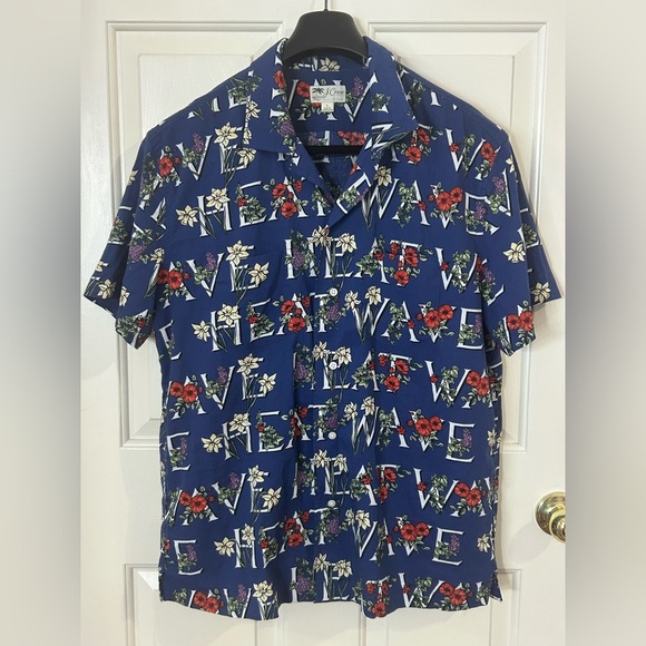 J. Crew Other - J. Crew Men’s Large Heat Wave Spell Out Hawaiian Shirt